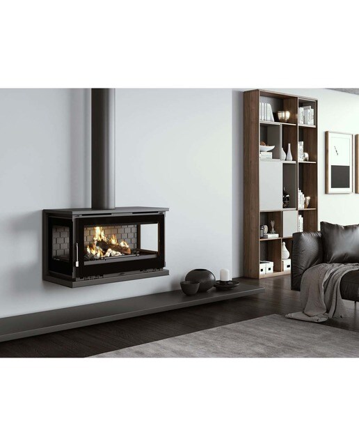Estufa a Lenha Suspensa M-103 FK Negro-2
