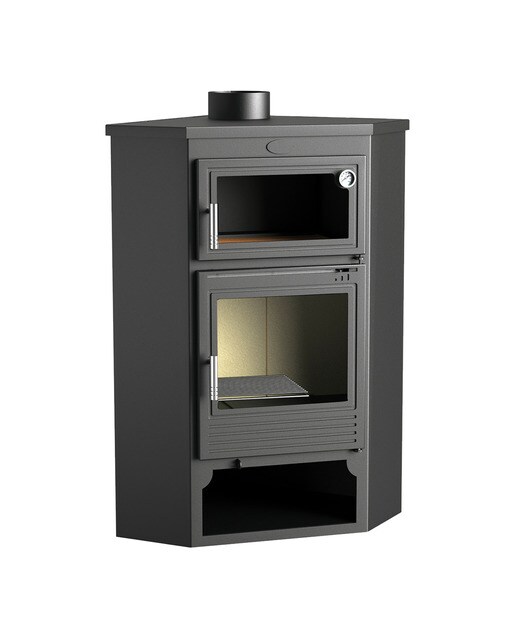 Imagen 0 de Estufa a Lenha de Canto com Forno Envolvente e Lenheiro M-105 H