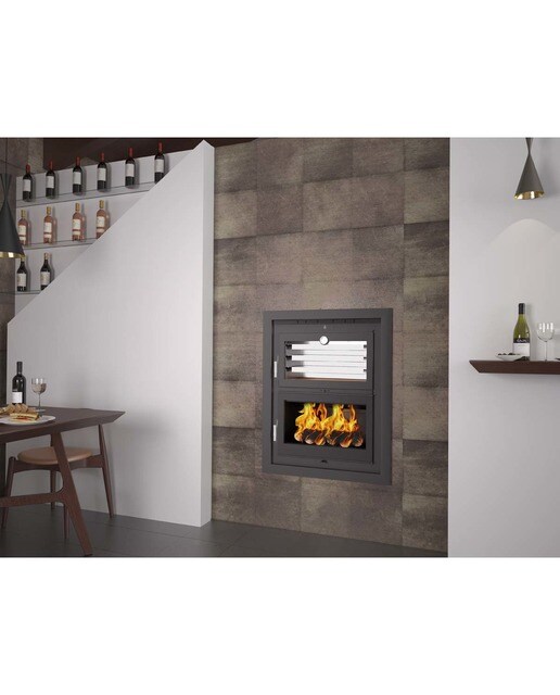 Forno a Lenha Insertável HLI-200 F Negro-2