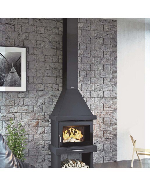 CHIMENEA LEÑA FRONTAL Preto-2