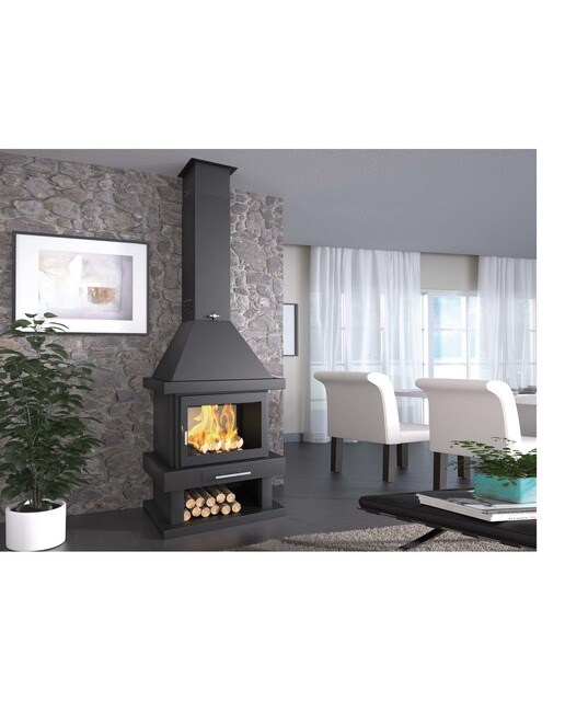 CHIMENEA LEÑA FRONTAL Preto-2