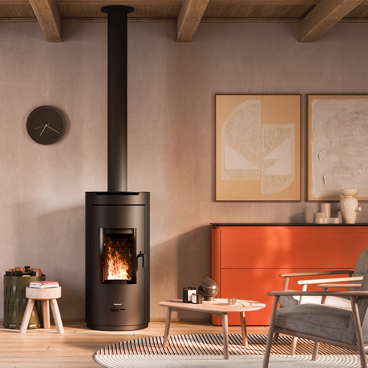 Estufa de leña Eos de 8 kw Negro-2