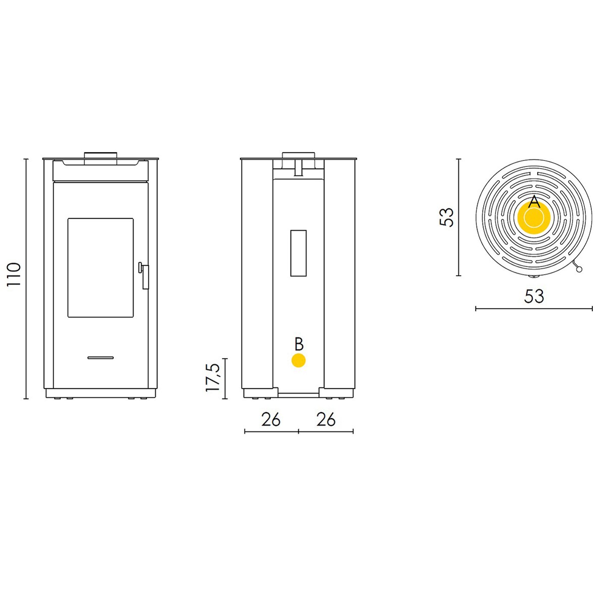 Estufa de leña Eos de 8 kw Negro-5