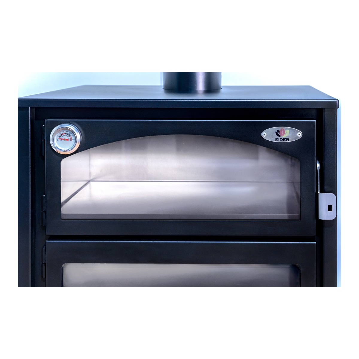 Estufa de leña Aston con horno Negro-8