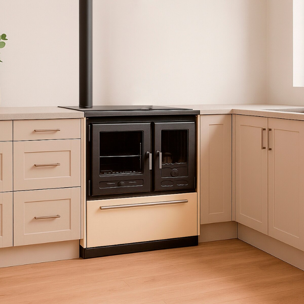 Cocina de Leña Iron Negro / Beige-15