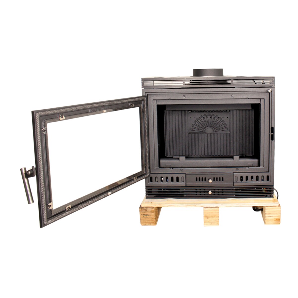 Estufa de leña Insertable Aurora Negro-4