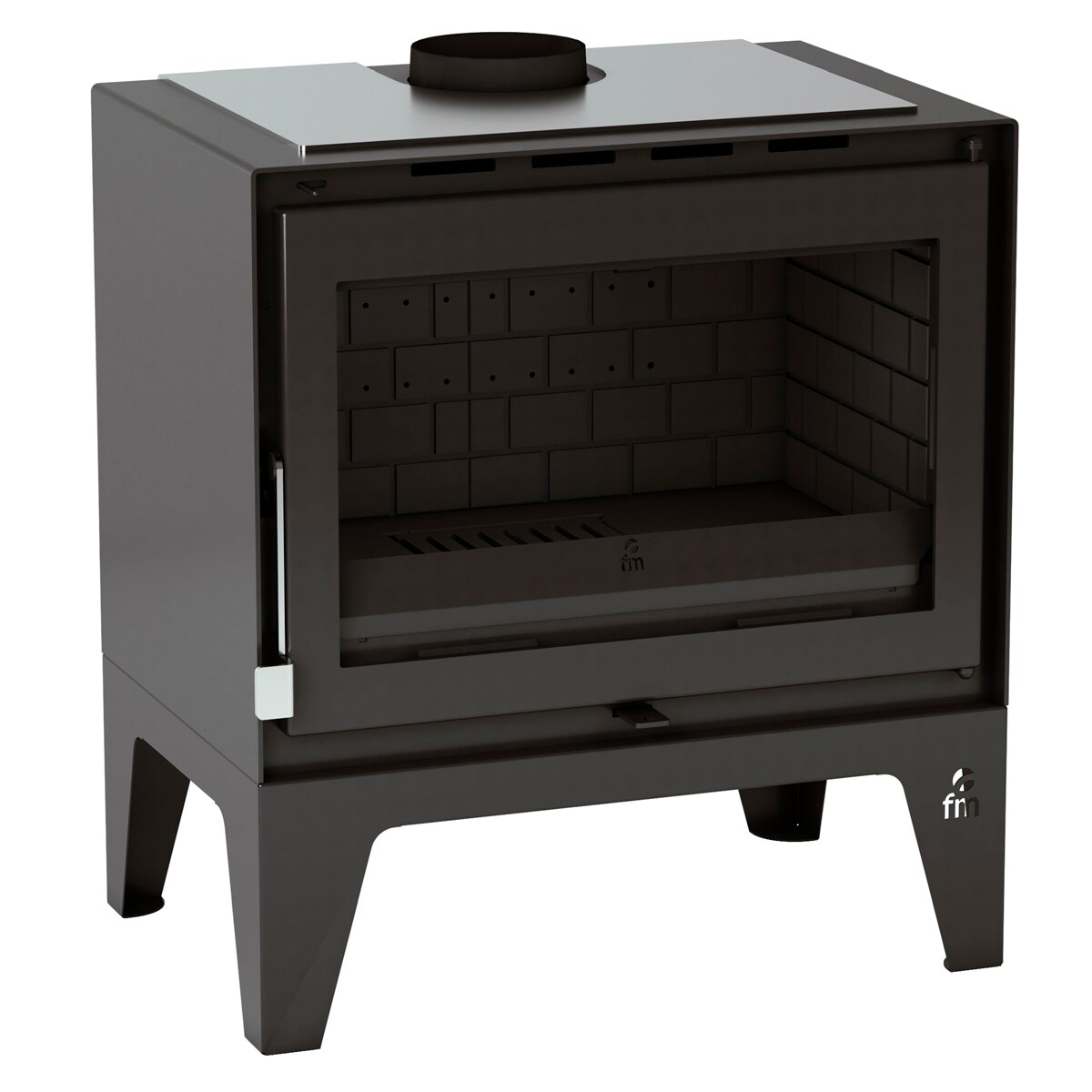 Estufa Leña Frontal M-170 PF Interior Fundición Negro-3