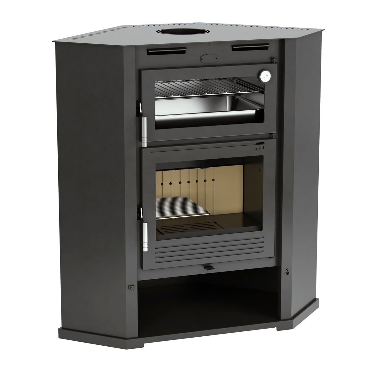 Imagen de FM CALEFACCIÓN Estufa Leña Rincón 12 KW, horno 45 cm 😊 en OfertitasTOP