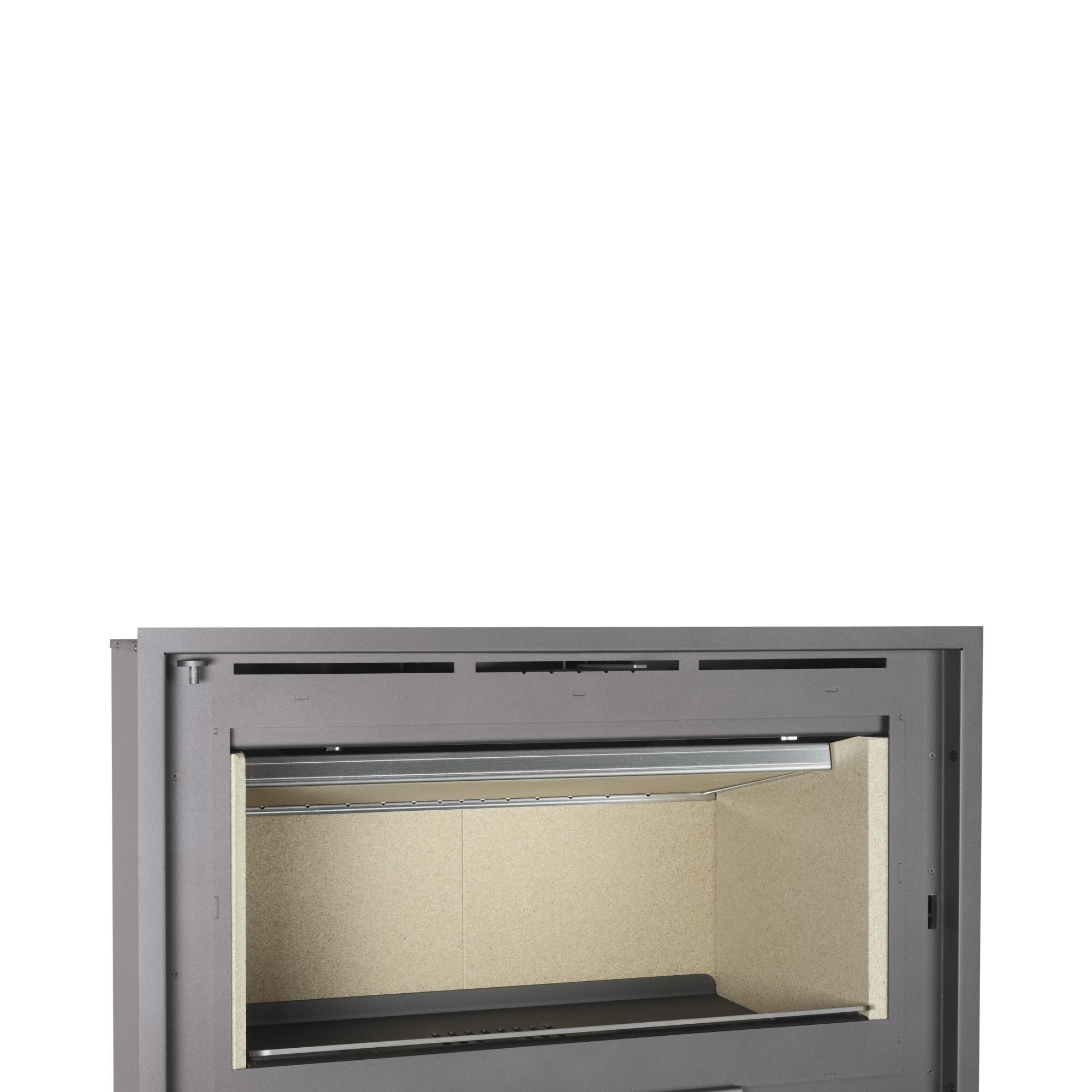 Chimenea insertable de leña de 70 cm de ancho, con dos ventiadores I70VER Gris Antracita-2
