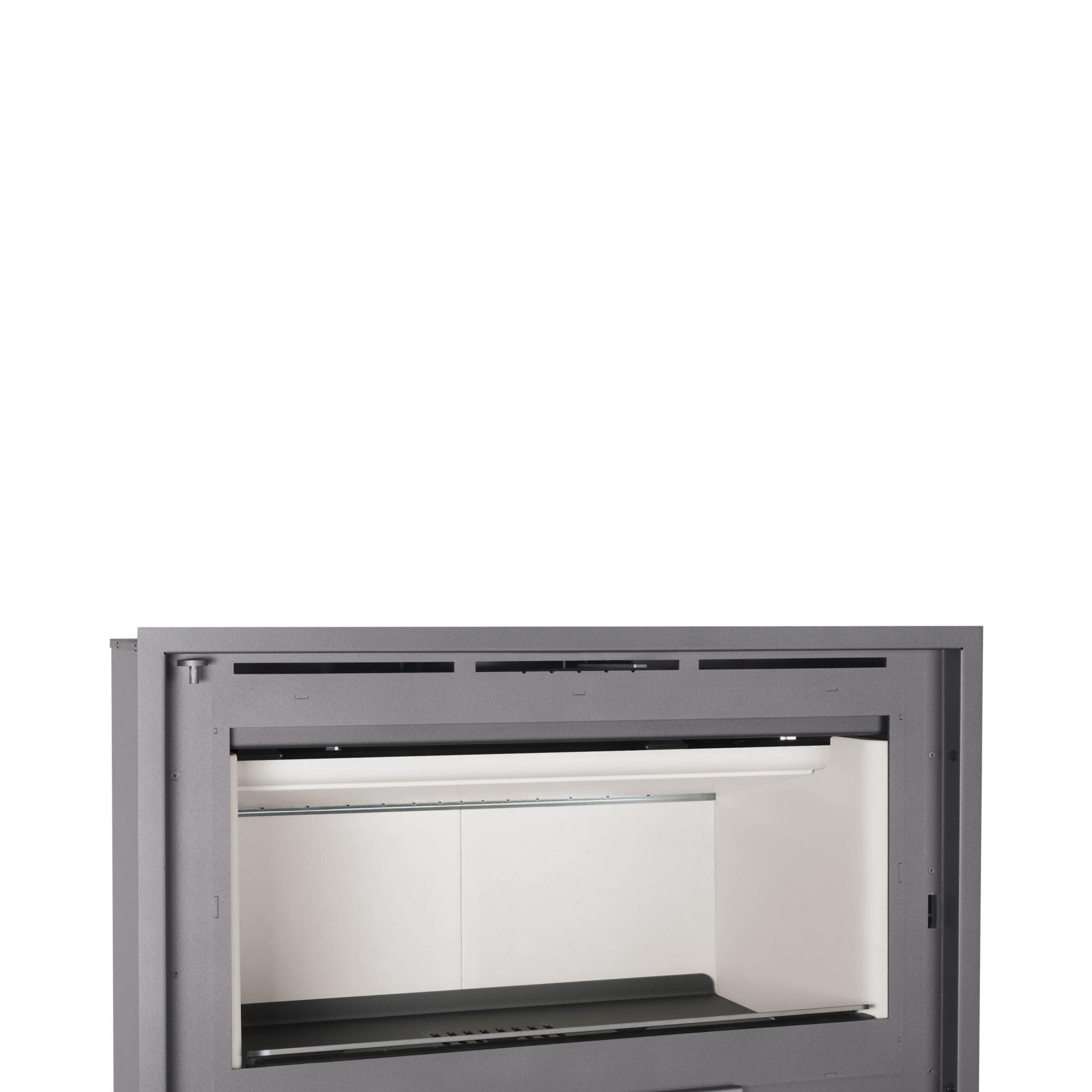 Chimenea insertable de leña de 100 cm de ancho, con cuatro ventiadores I100 Gris Antracita-2