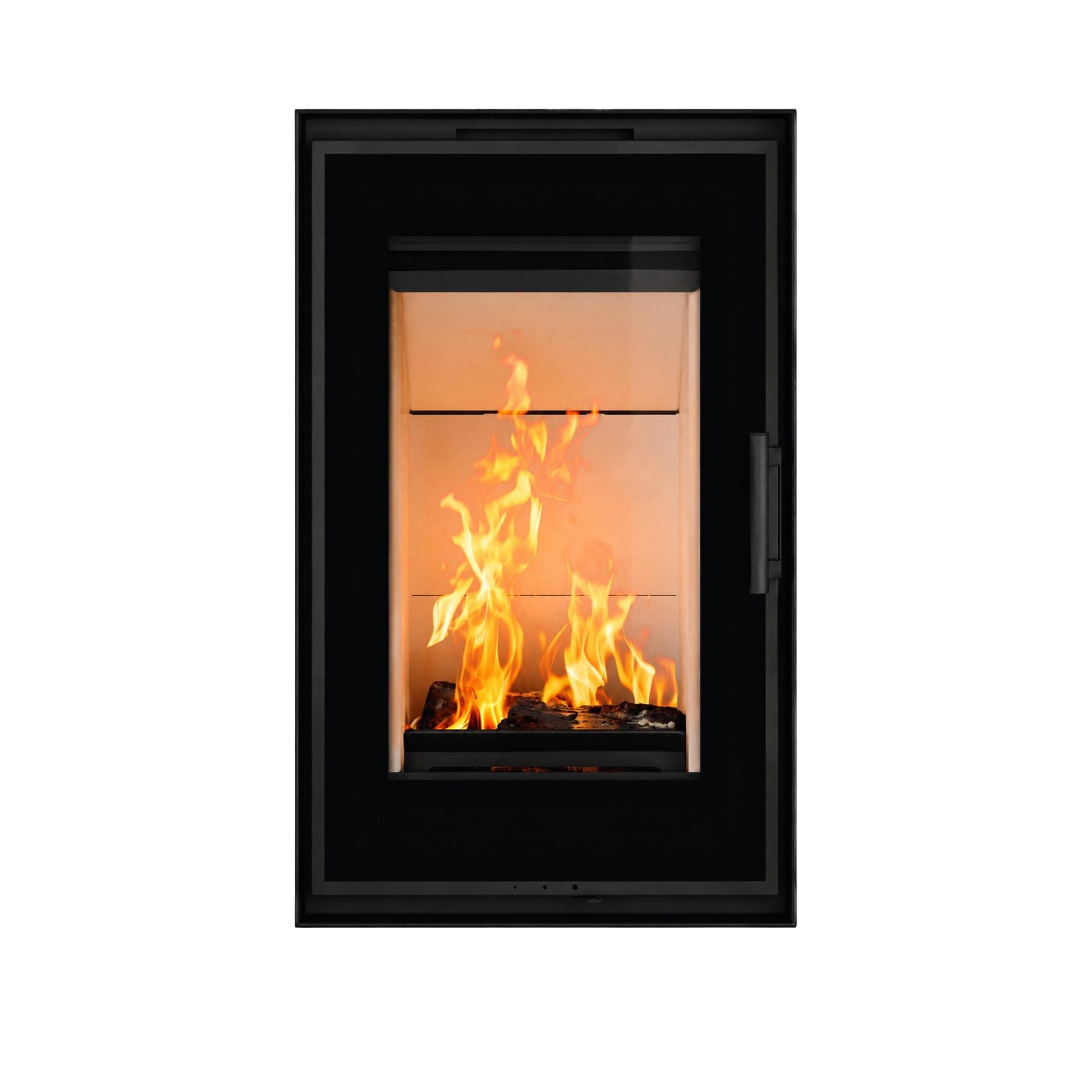 Imagen 0 de Estufa con visión de fuego vertical, interior revestido en thermic VS2