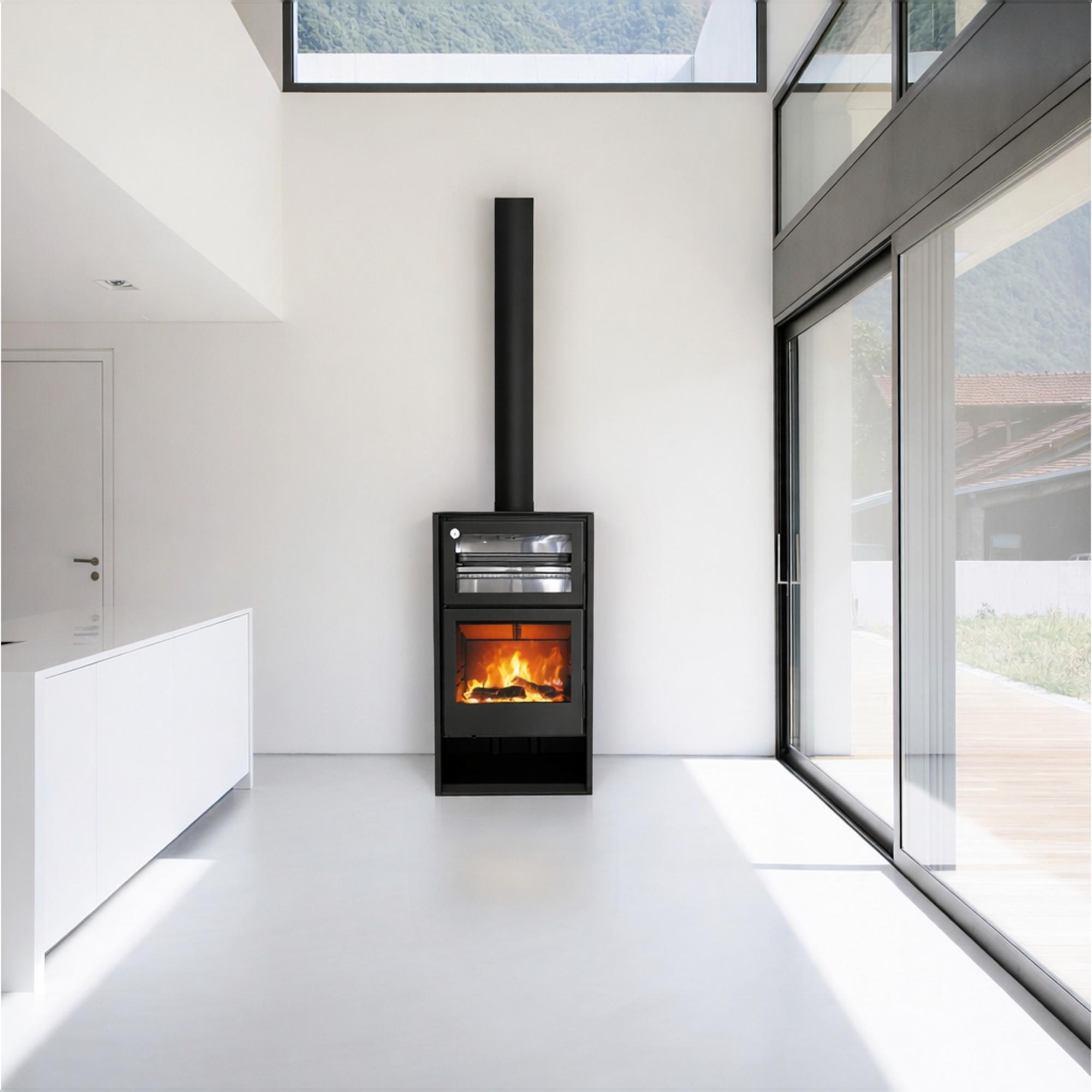 Estufa con horno ATLASTHE_N Negro-2