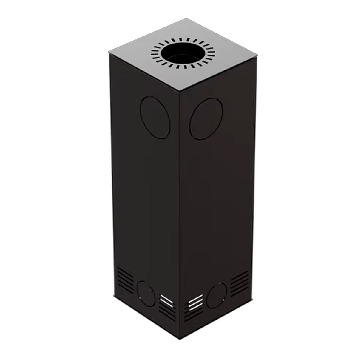 Estufa de leña Golfo 8 kW Pauheat con diseño panorámico Negro-2