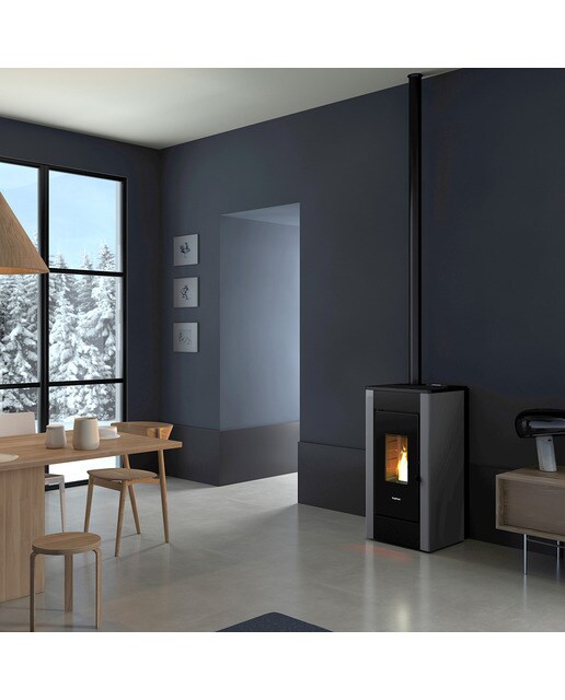 Estufa Pellets Sharp Airtight Wi-Fi 7 kW Titanio-2