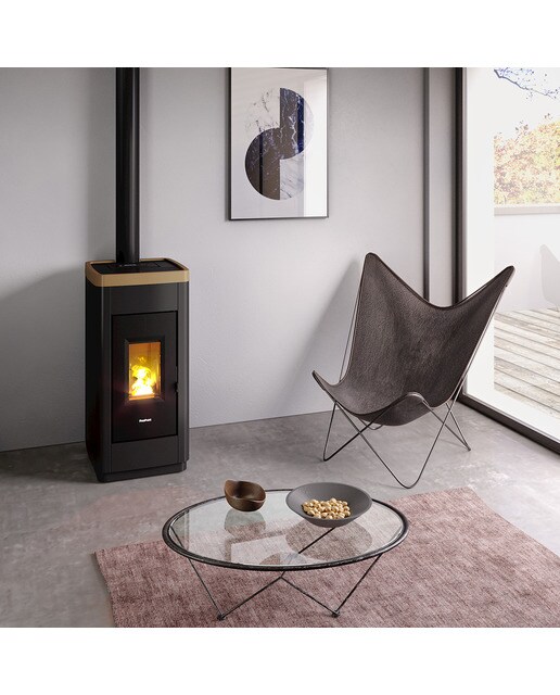 Estufa Pellets Life Airtight Wi-Fi 8,5 kW Bronce-2