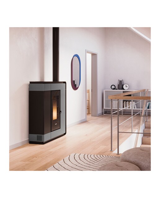 Estufa Pellets Canalizable Arco 8,5 kW Gris oscuro-4