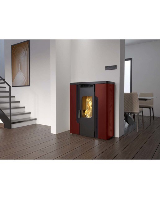 ESTUFA PELLET PASILLO Bordeaux/Preto-2