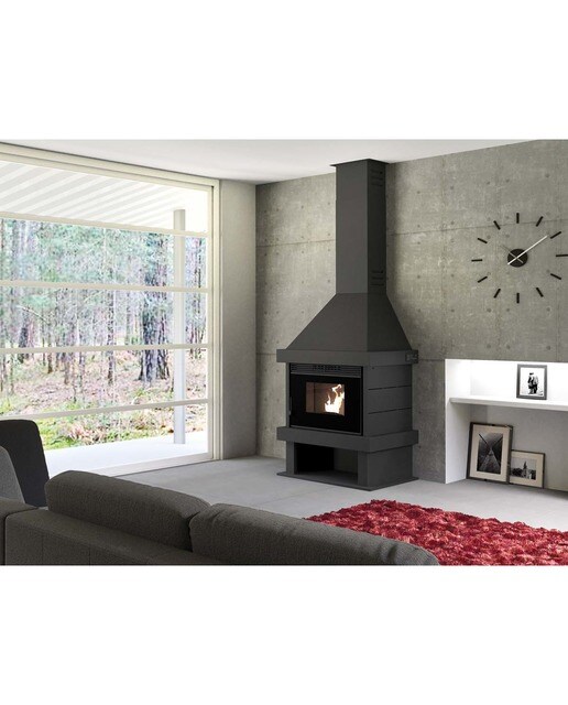 CHIMENEA METÁLICA DE PELLET Preto-2