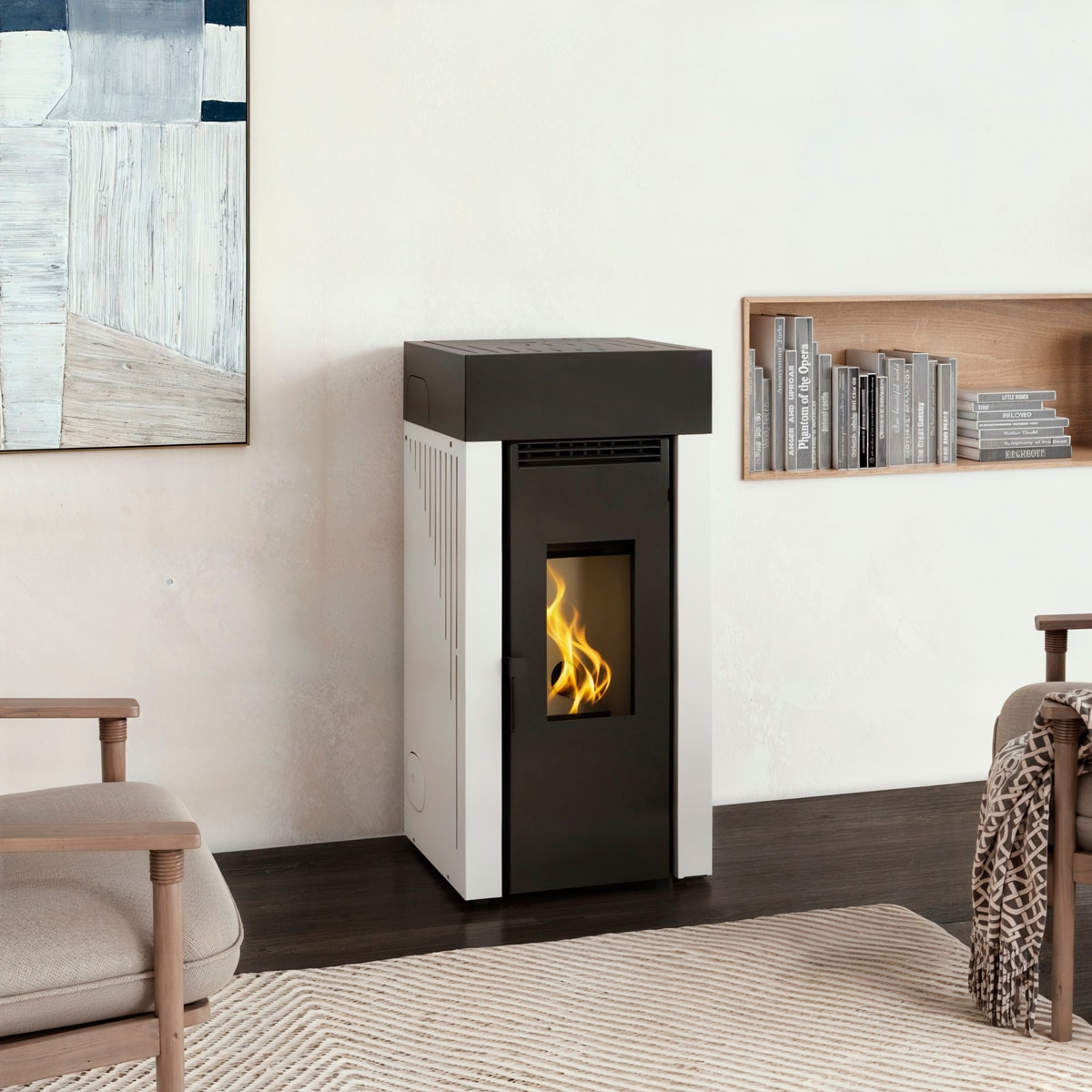 Estufa de Pellet Canalizable BP-201 Negro Interior en Vermiculita Negro-2