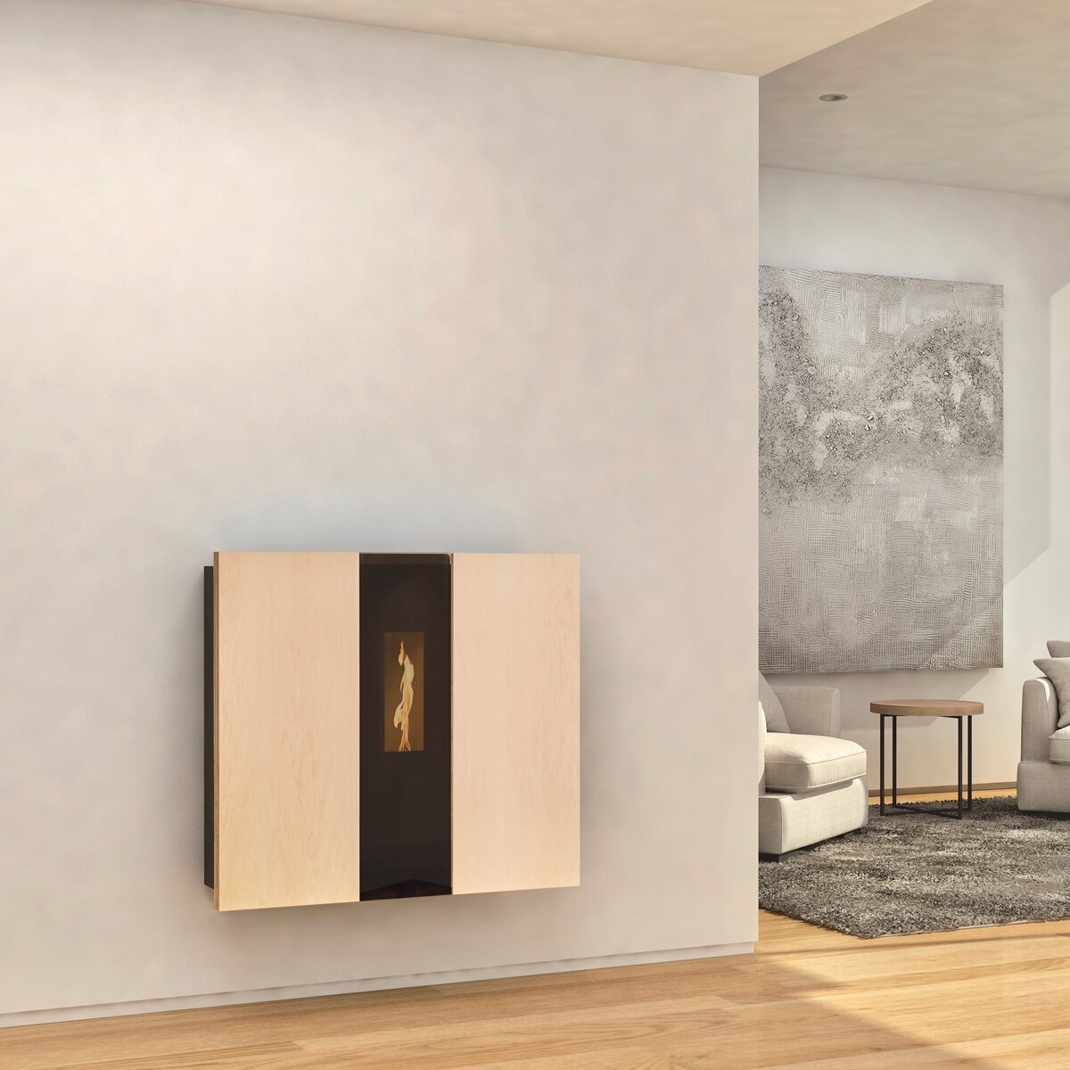 Estufa pellet Miami Wood 5,5Kw Madera / Beige-2