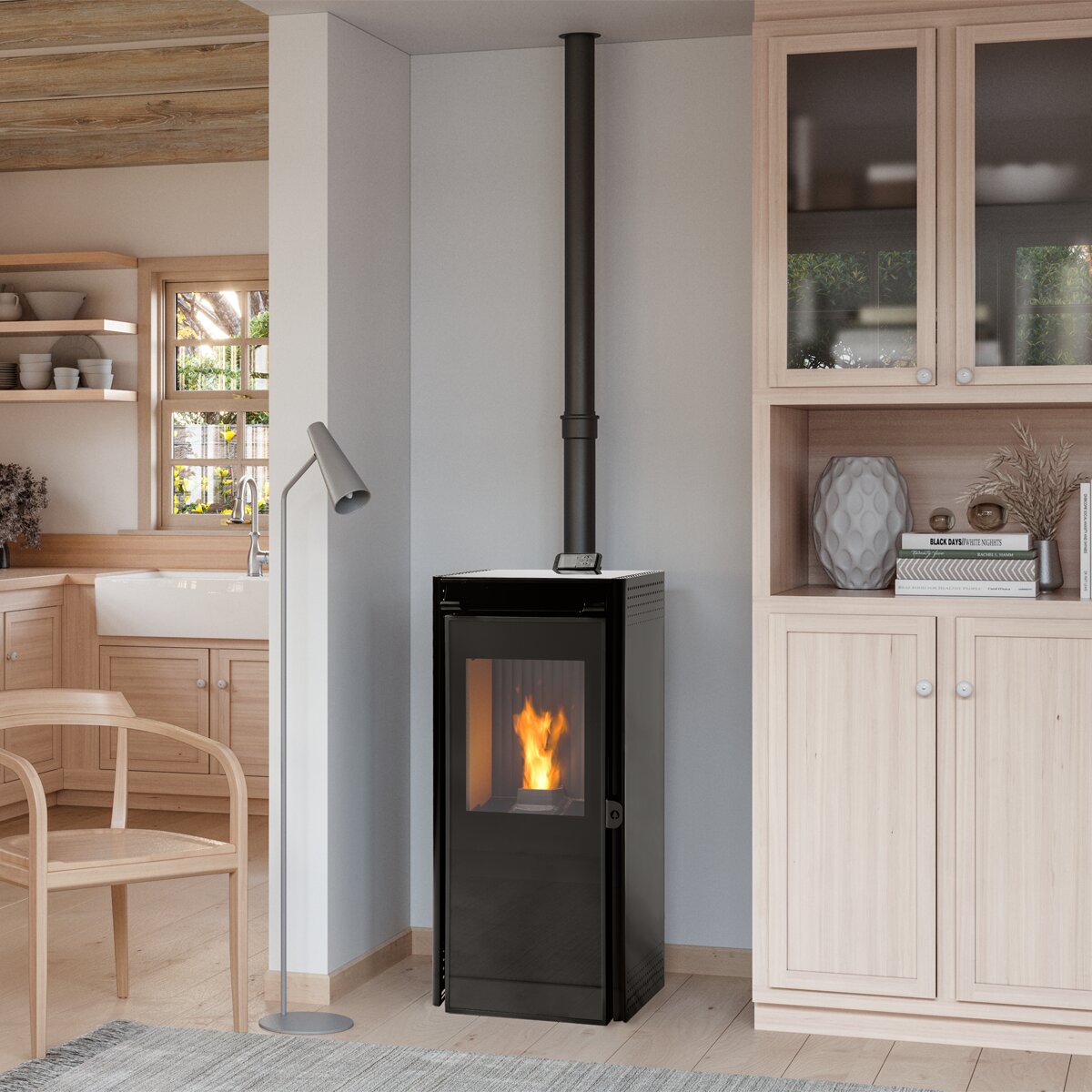 Estufa pellet Vigo III Black 9,5Kw Negro-3
