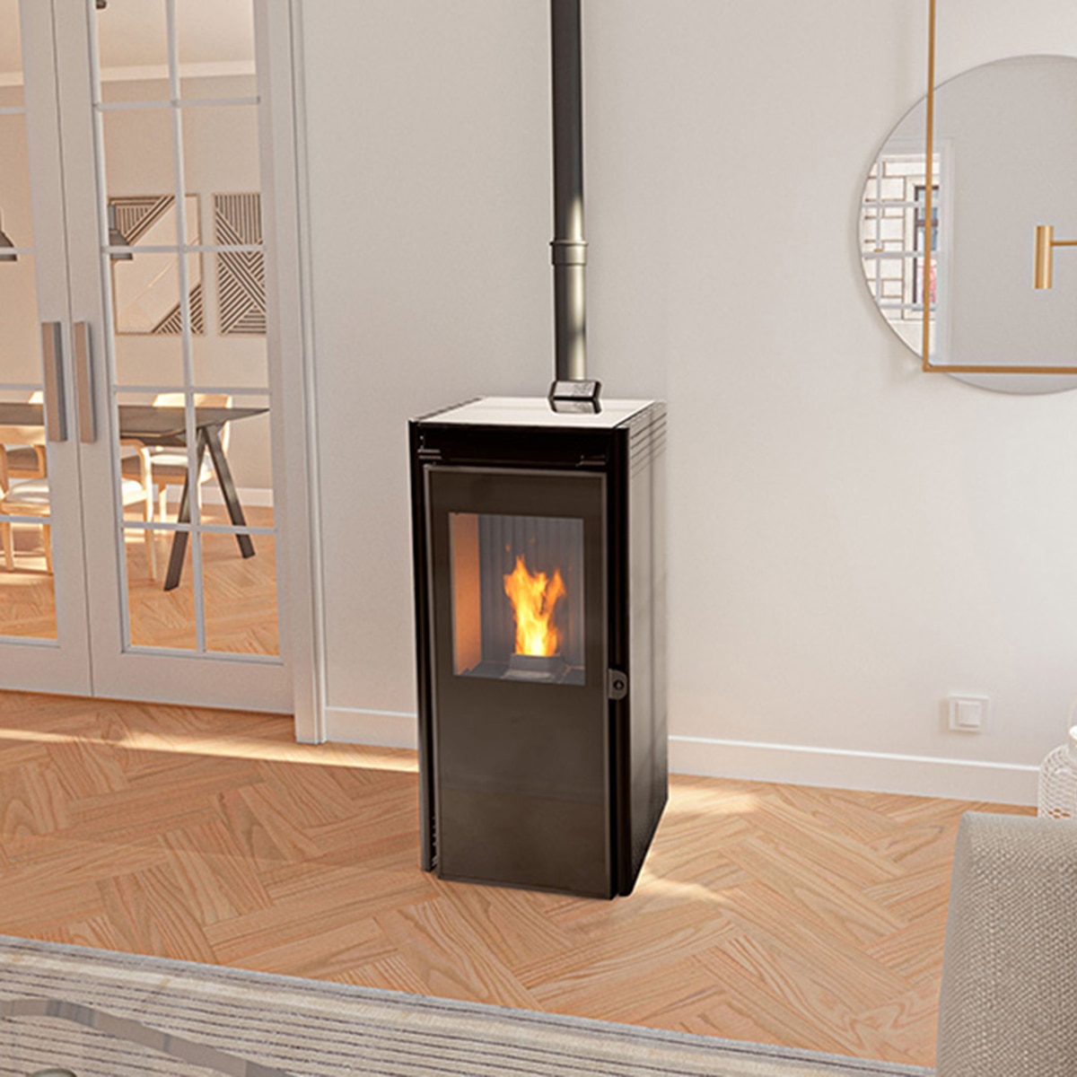 Estufa pellet Vigo III Blanca 9,5Kw Blanco-2
