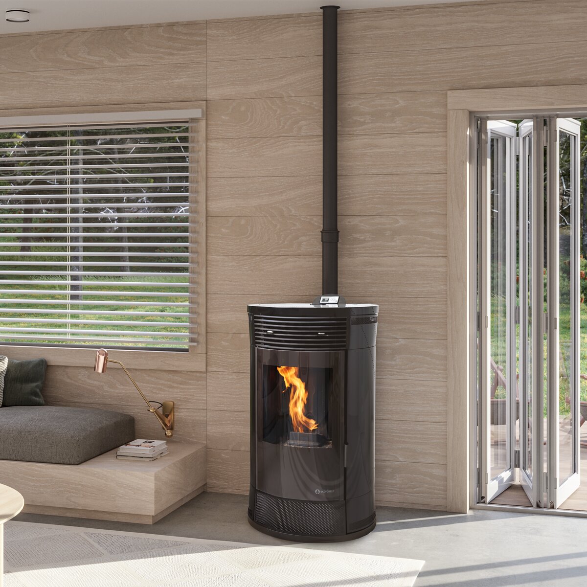 Estufa pellet Marsella Black 9,9Kw Negro-3