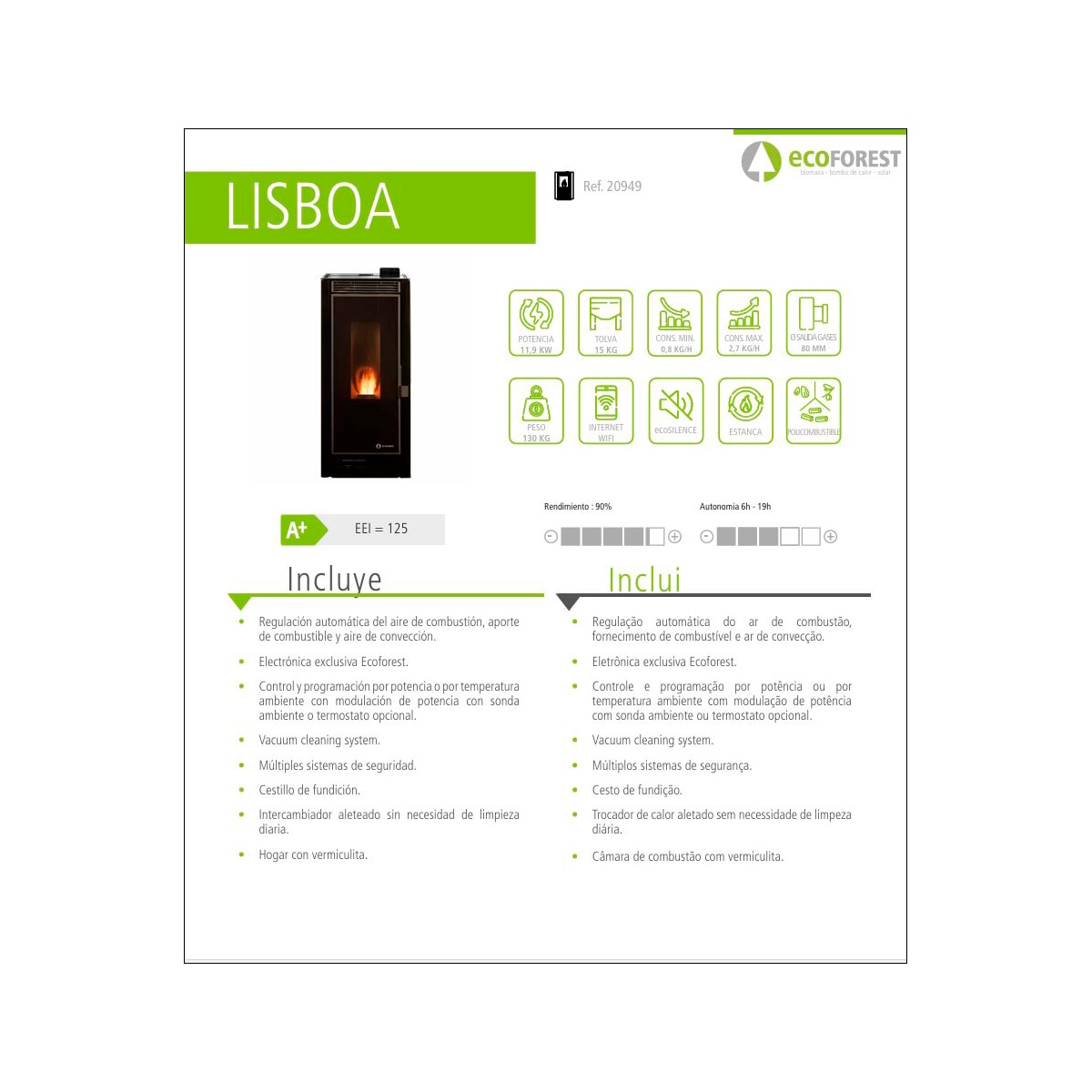 ESTUFA PELLET LISBOA 12KW Preto-3