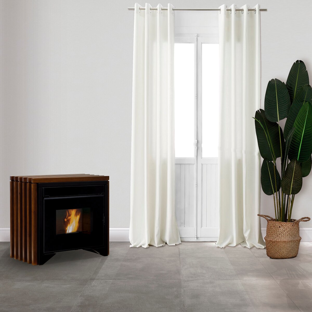 Estufa pellet Praga Black 12Kw Negro / Madera-3