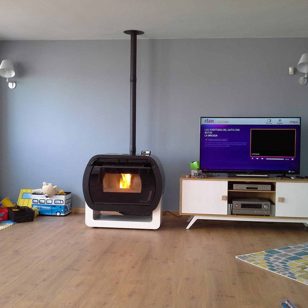 Estufa a Pellets Tokio Black 12kW Negro / Blanco-2