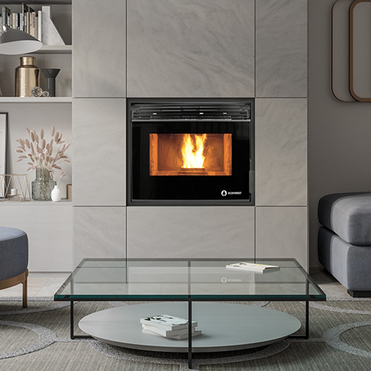 Estufa pellet insert Córdoba 12Kw Negro-3