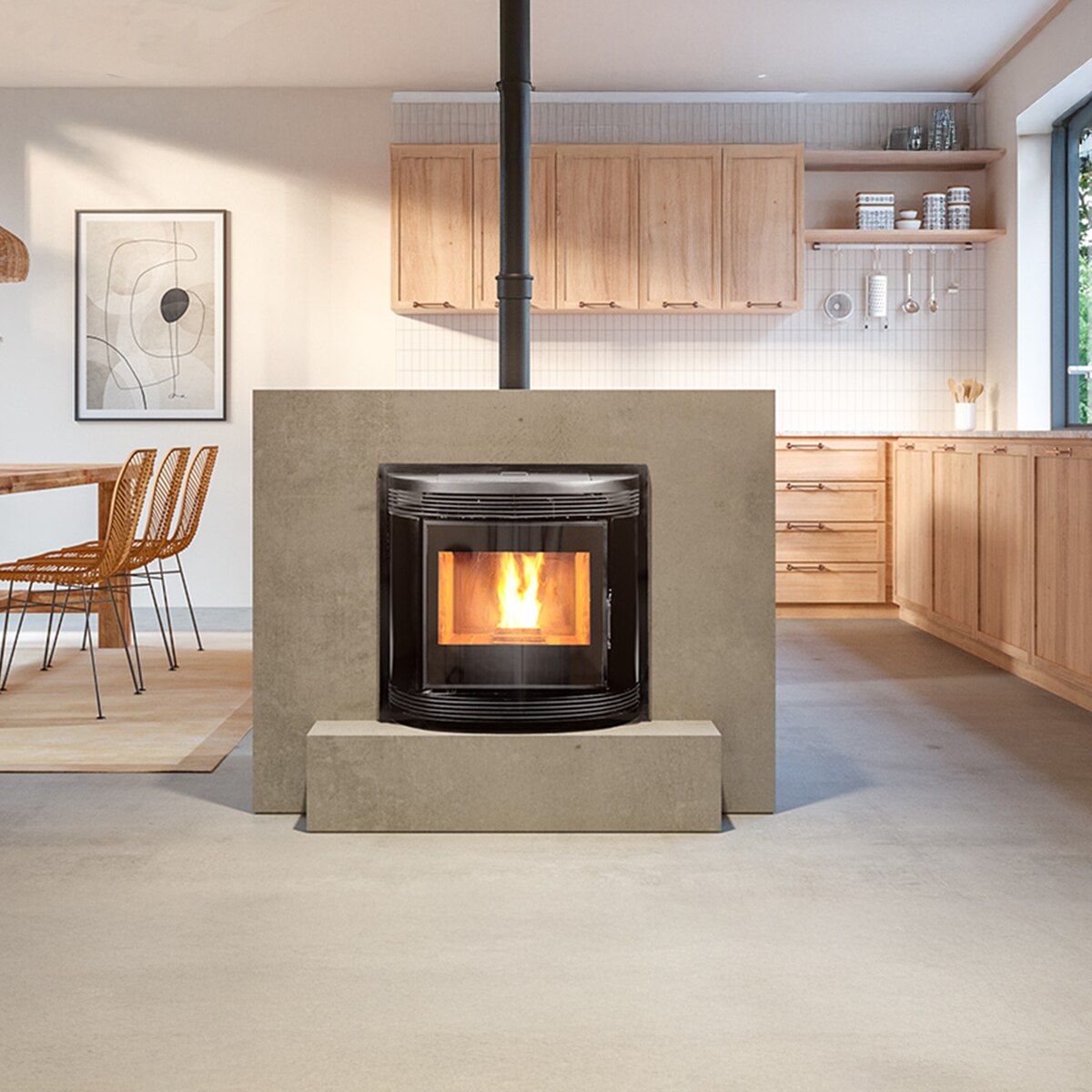Estufa pellet insert Eco Mini 8Kw Negro-2