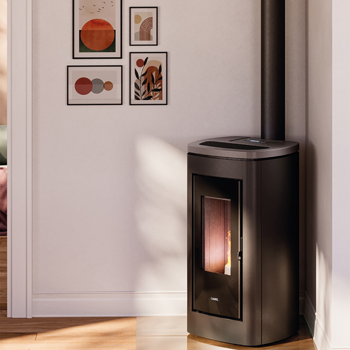 Estufa de pellet canalizable Eclipse Plus 11 de 10,5 kW Antracita-2