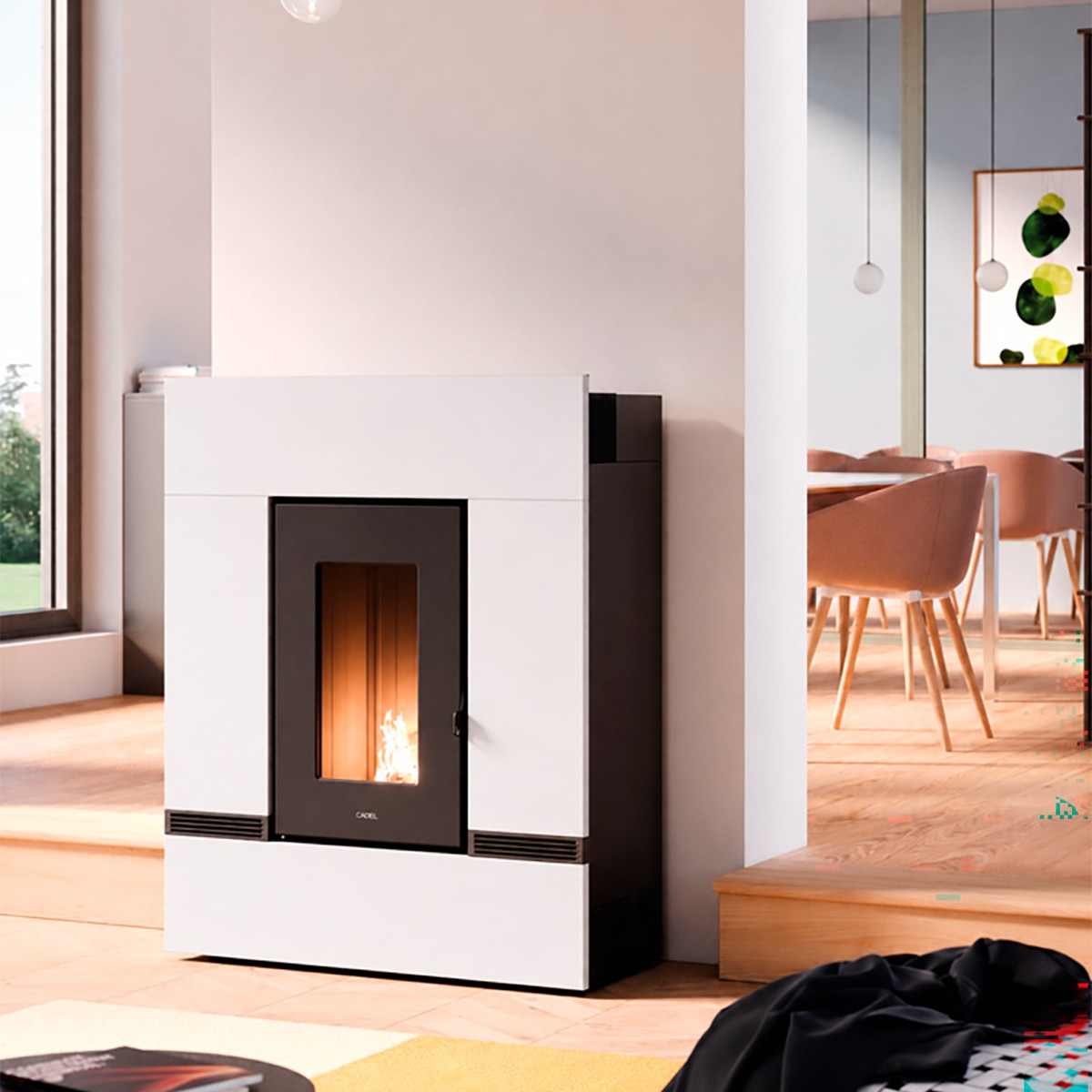 Estufa de pellet Mithos Plus 14 PS de 13,7 kW Blanco-3