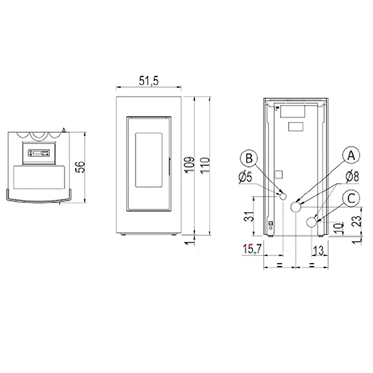 Estufa de pellet estanca canalizable Go 11 de 10,5 kW Bronce-5