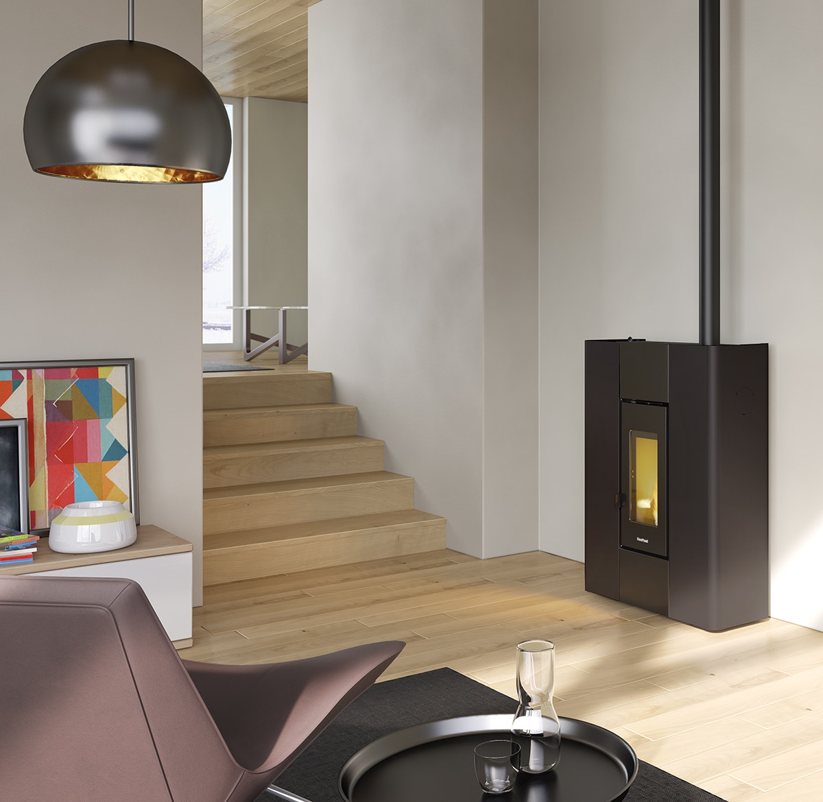 Estufa de pellet Roxy Stand 7kW Antracita-5