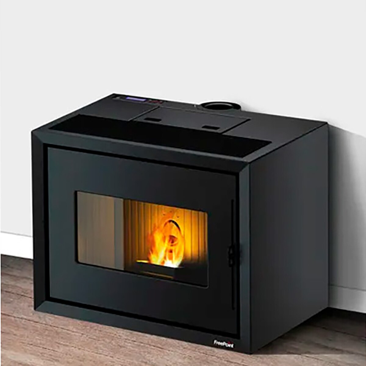Estufa de pellet estanca en acero y chamota de 9,36 kW Negro-3