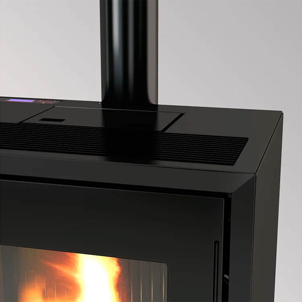 Estufa de pellet estanca en acero y chamota de 9,36 kW Negro-4