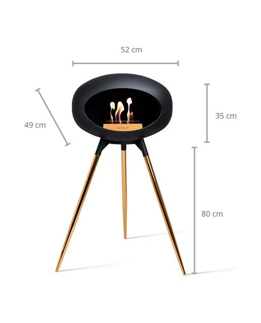Biochimenea Bioetanol Ground High Cúpula Negra - Bol Negro - Patas doradas Negro / Dorado-9