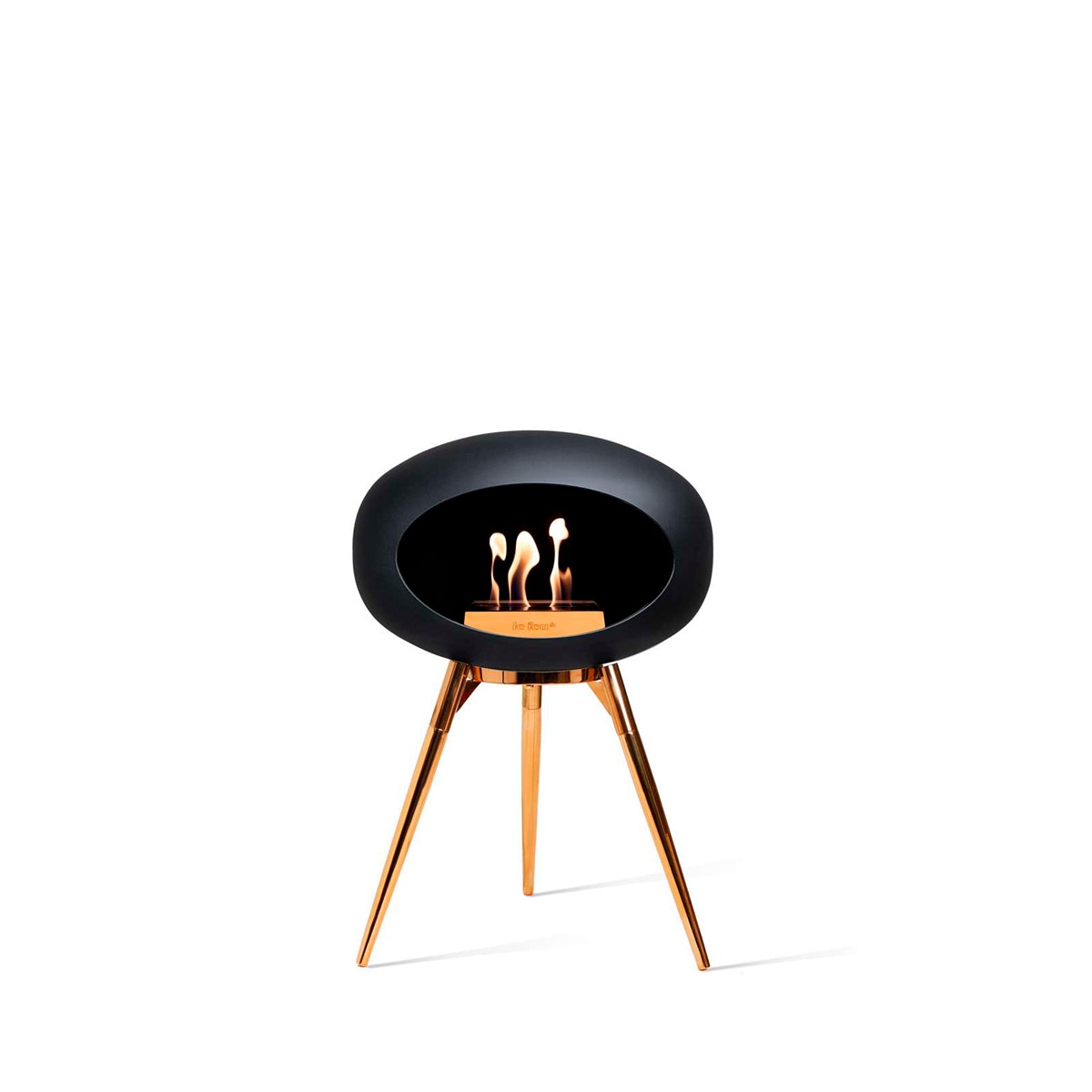 Imagen 0 de Biochimenea Bioetanol Ground Low Cúpula Negra - Bol Dorado - Patas doradas
