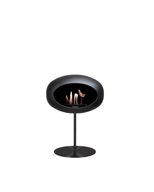 Imagen 0 de Biochimenea Bioetanol Ground Steel Low Cúpula Negra - Poste Negro - Plato Negro