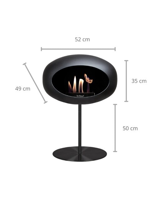Biochimenea Bioetanol Ground Steel Low Cúpula Negra - Poste Negro - Plato Negro Negro-7
