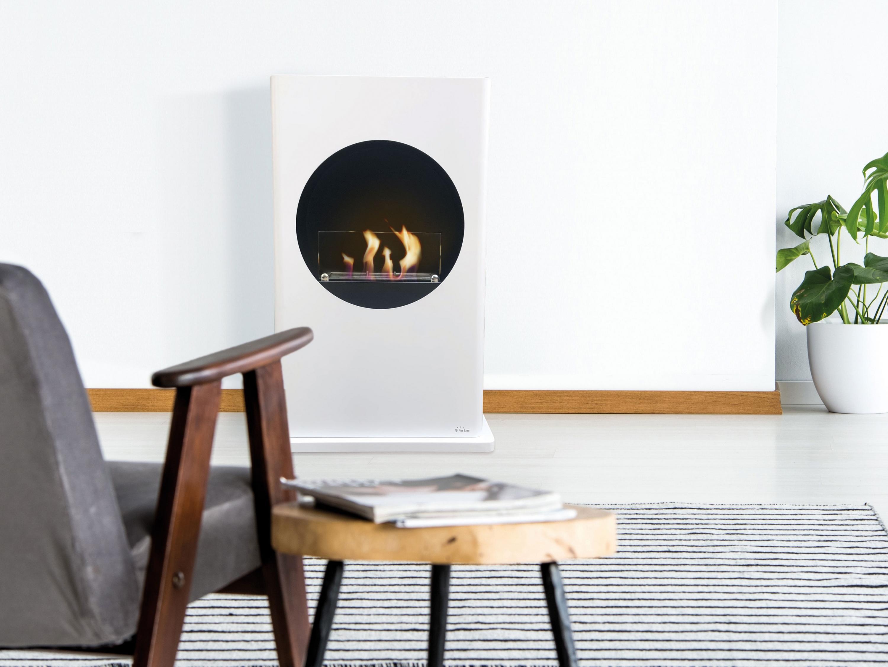 Chimenea Bioetanol de Suelo 2,5 kW Dionysus 1,5 l Blanco-5