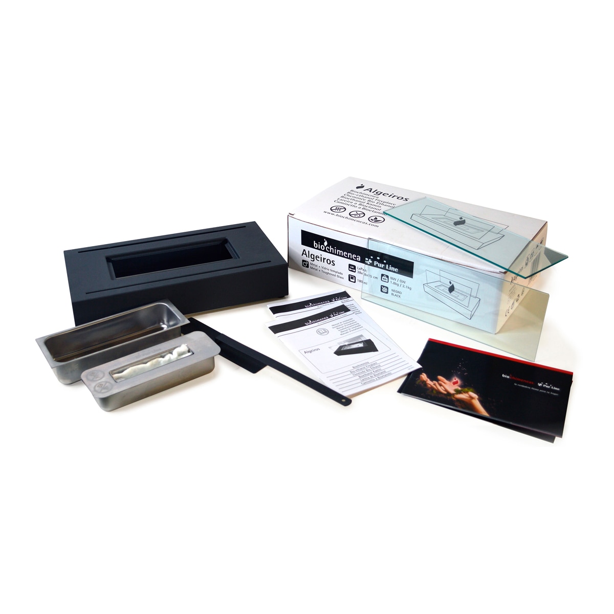 Estufa bioalcohol Algeiros 750W Negro Negro-5