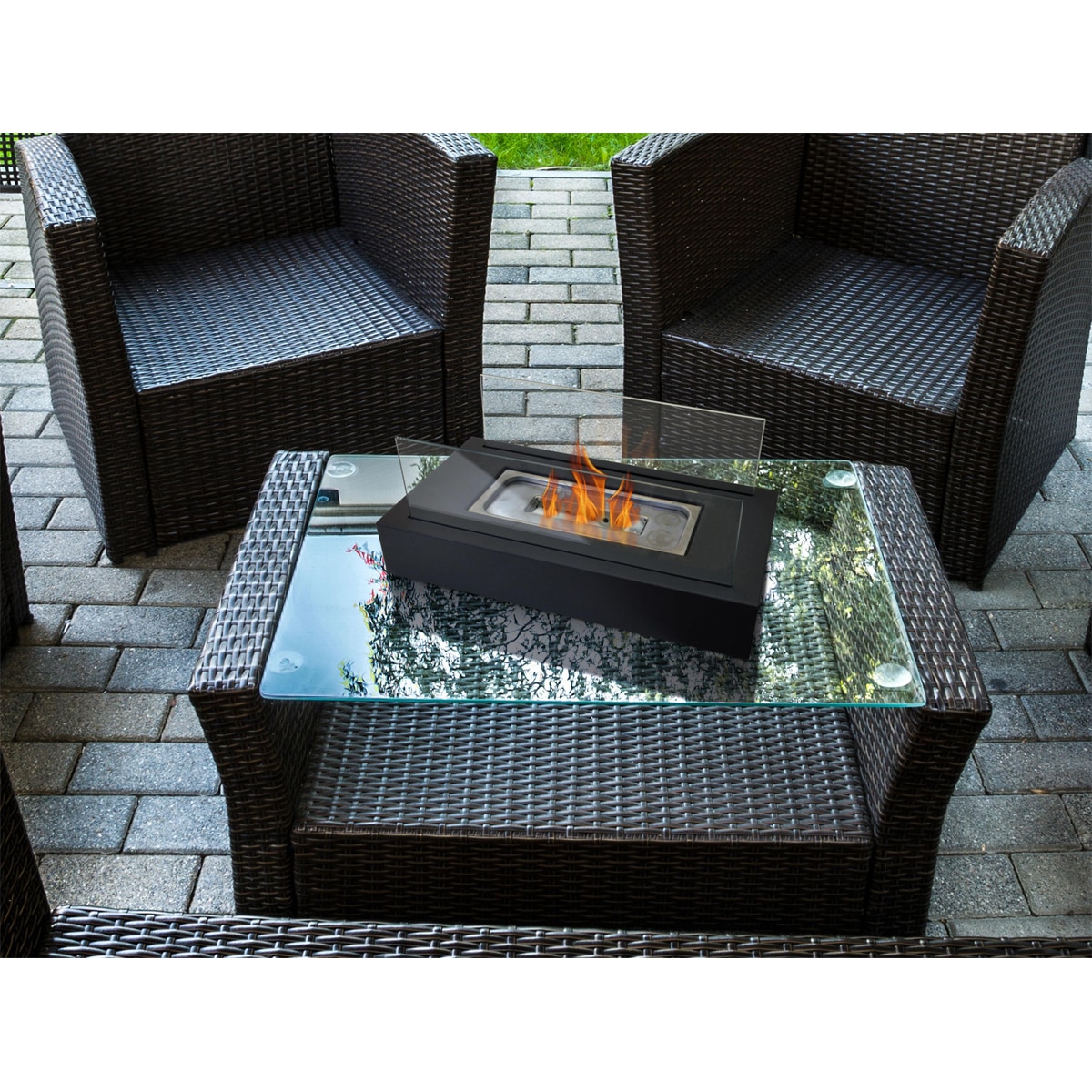 Estufa bioalcohol Algeiros 750W Negro Negro-17