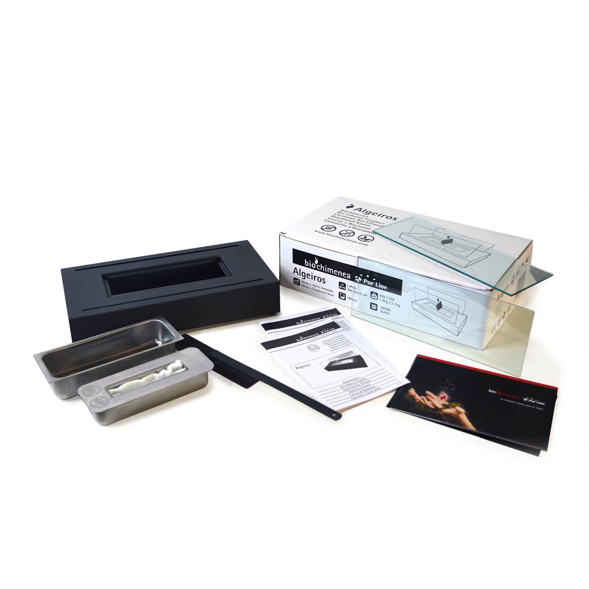 Estufa bioalcohol Algeiros 750W Negro Negro-19