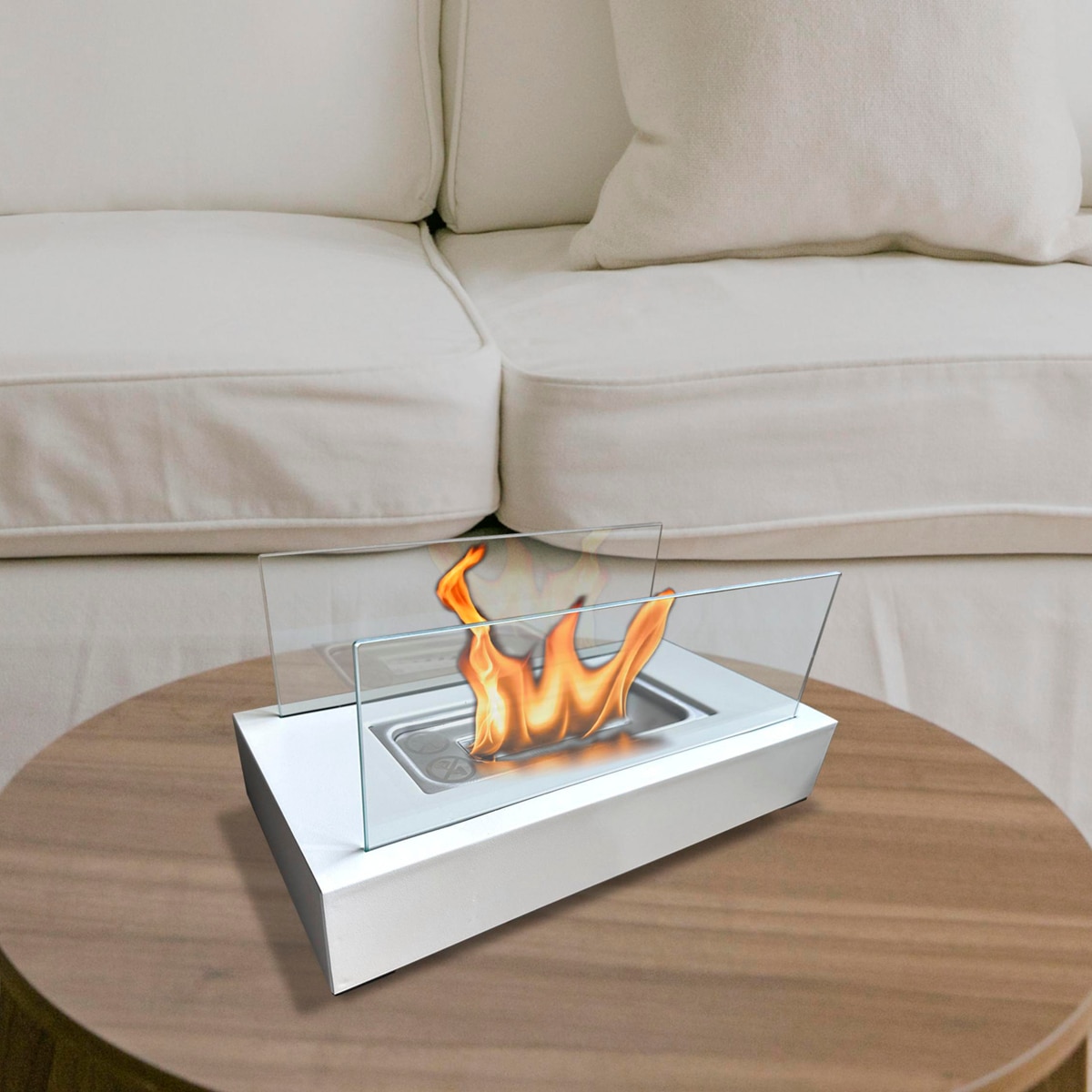 Estufa bioalcohol Algeiros 750W Blanco Blanco-7