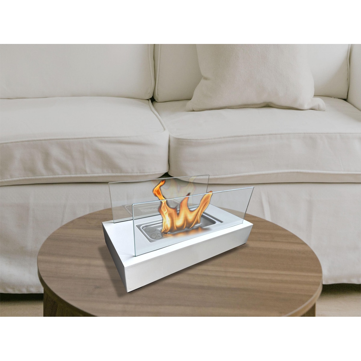 Estufa bioalcohol Algeiros 750W Blanco Blanco-9