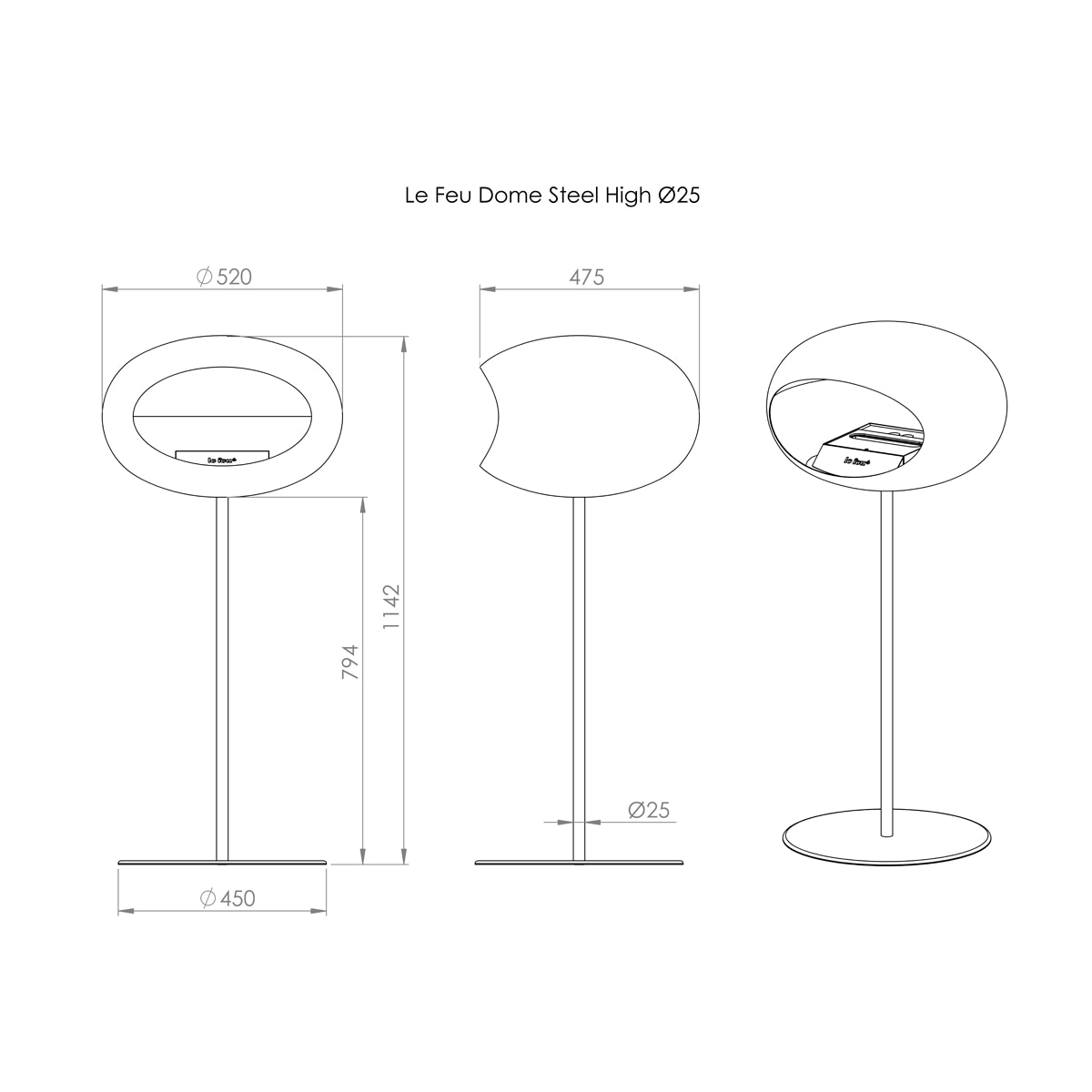 Chimenea de bioetanol STEEL 800195 Marrón-6