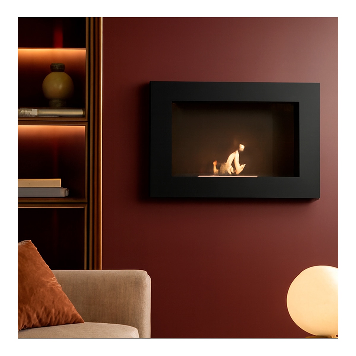 Chimenea de Bioetanol de pared Bio E650 X 400 Box Negro-7